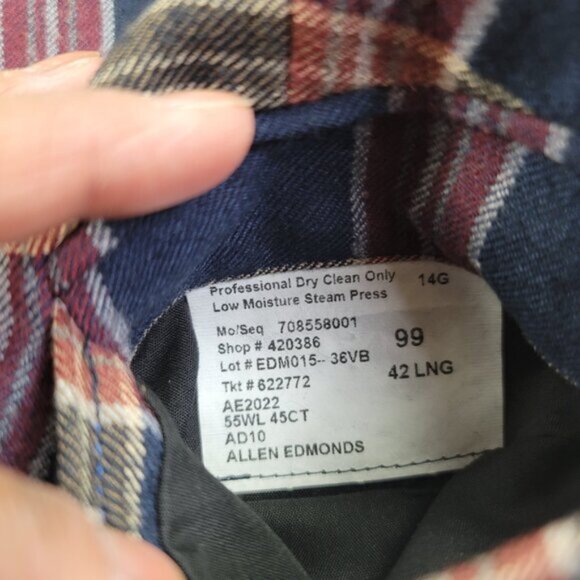 Allen Edmonds Plaid Wool Vest Size 42L Classic Preppy Tweed Vintage Style - Picture 9 of 11